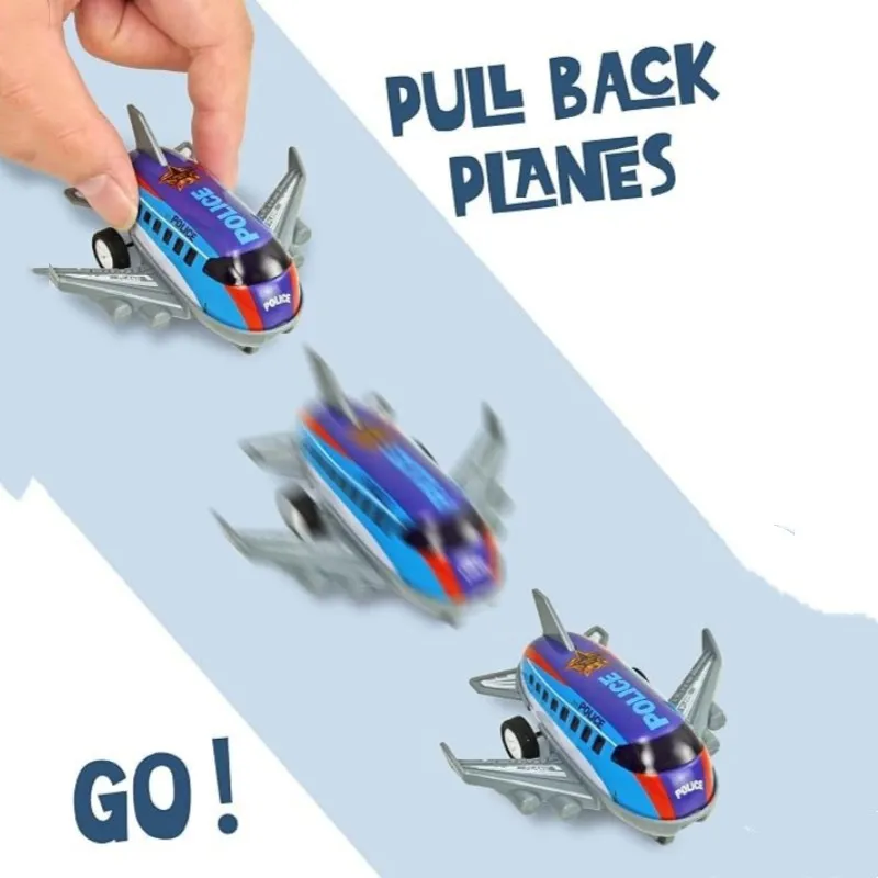 10-30Pcs Cartoon Metal Rebound Aircraft Mini Alloy Taxiing Passenger Plane Model Inertial Force Desk Decor Gift Sets For Adults
