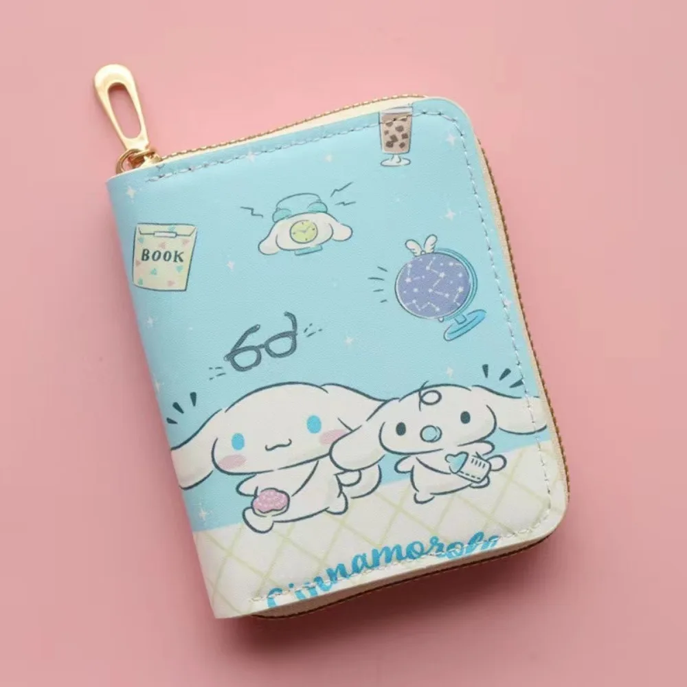 PU Sanrio Portamonete Kuromi Cinnamoroll Porta carte con cerniera corta My Melody Pompon Purin Portafoglio Porta carte Portafoglio femminile Regalo per ragazze