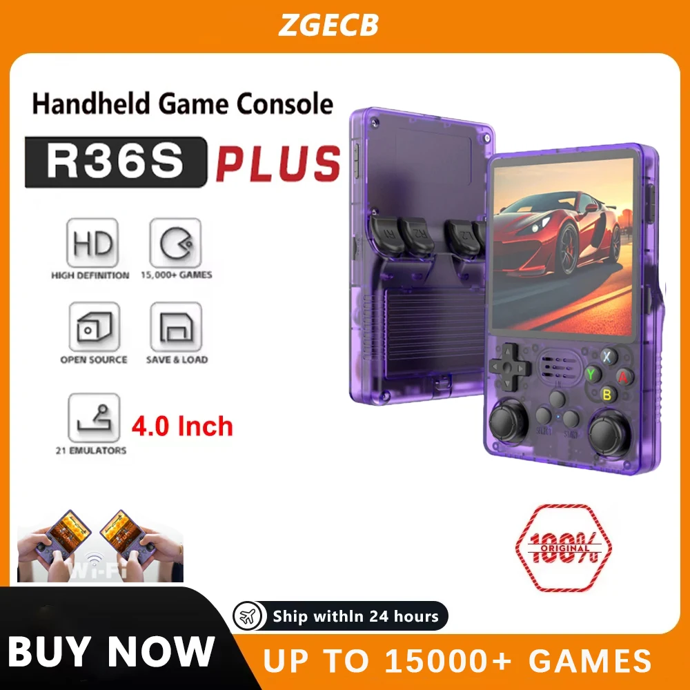 

TOP R36SPlus 4 "IPS портативная игровая консоль в стиле ретро с большим экраном Linux 64-битная системаRK3326 портативный карманный ARKOS 2,0 R36SPLUS подарок