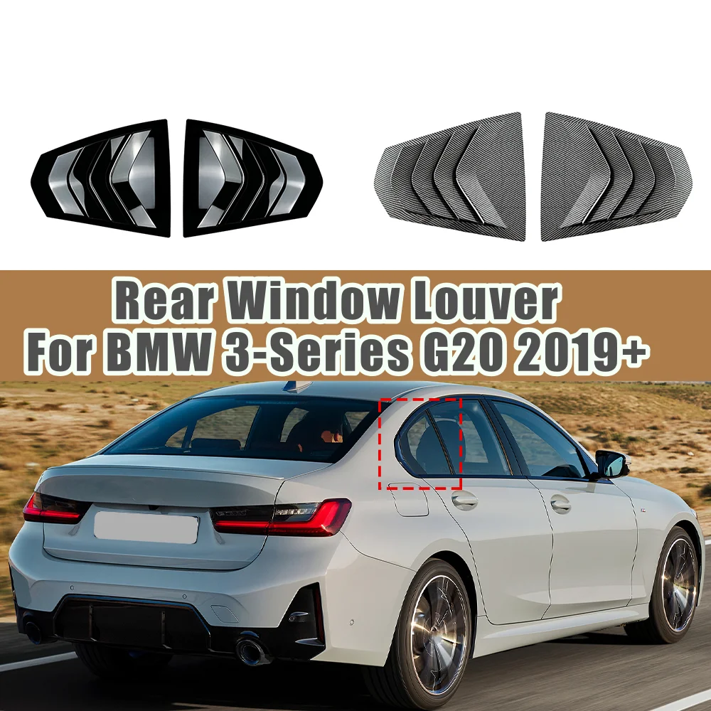 

2PCS Car Rear Window Shutter Cover Trim For BMW 3-Series G20 2019+ 320i 325i 330i Window Louver Side Vent Trim Car Accessories