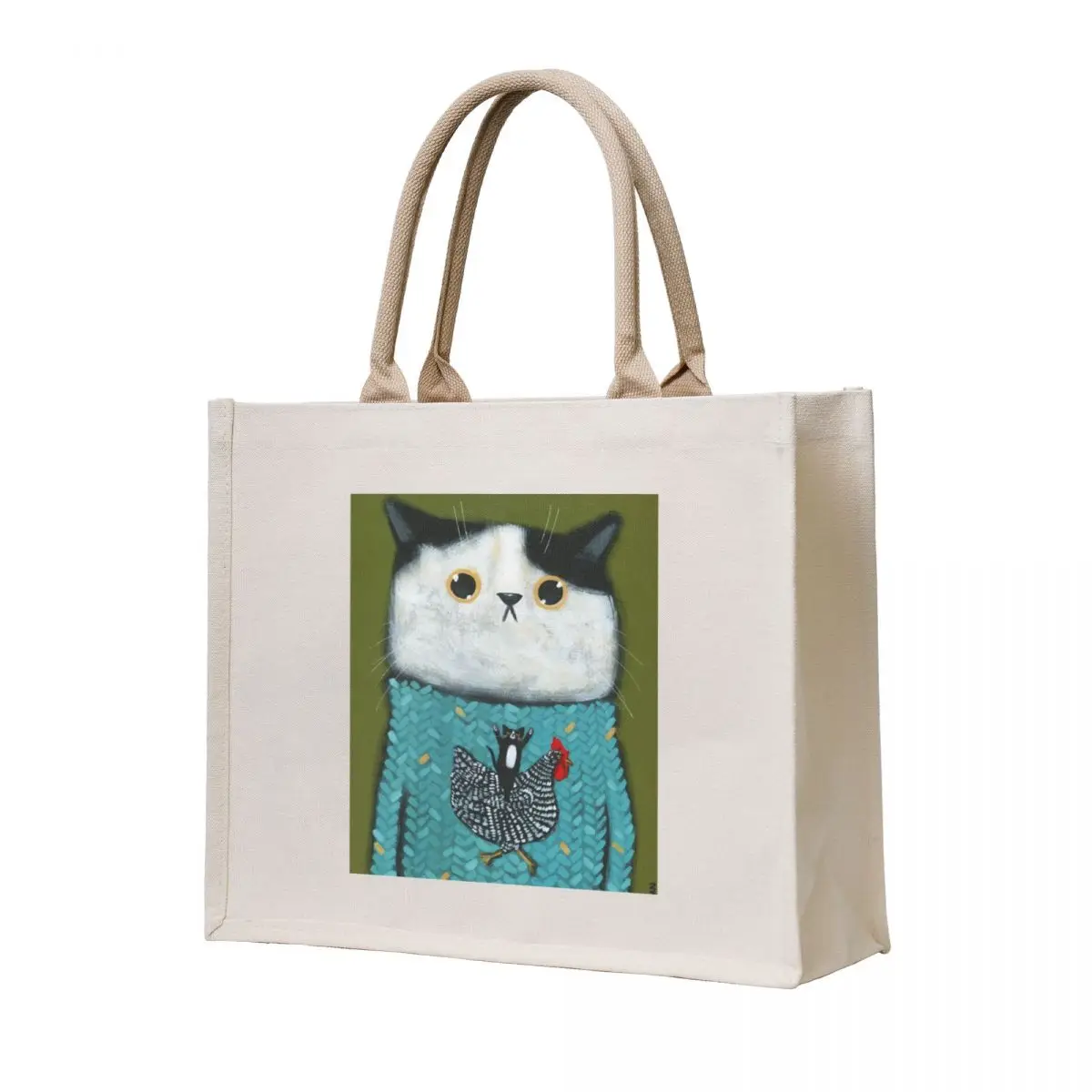 

Chicken Sweater Tote Bag tote bag women custom canvas bag shopper bags for women