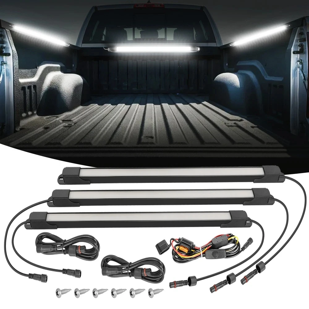 

For Ford F150 F250 F350 Super Duty 3x LED Truck Bed Light Bar Kit Running Accent 3 IN 1 LED Truck Bed Light Kit 198 White LEDs