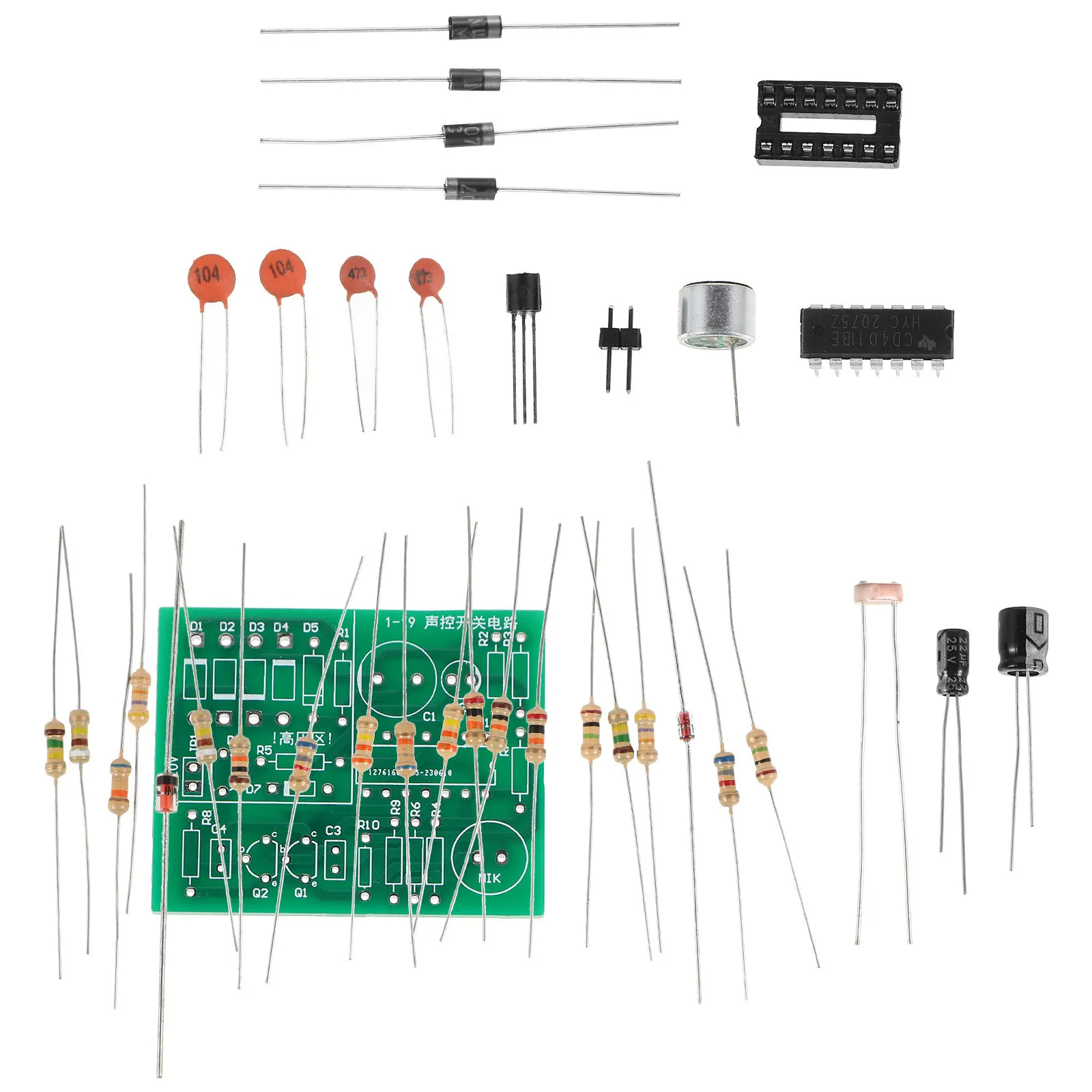 

1Set Sound Sensor DIY Kit for Electronics Enthusiasts Easy Soldering Practice Acoustic Control Switch Integrated Pcb Module