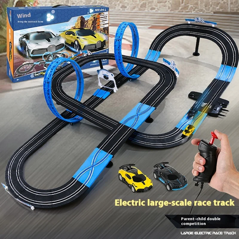 Sonic Storm Track Car Toy Electric Runway Two Person Athletic Remote Control Puzzle Racing Racing Racing Wheel Track Boy Toy