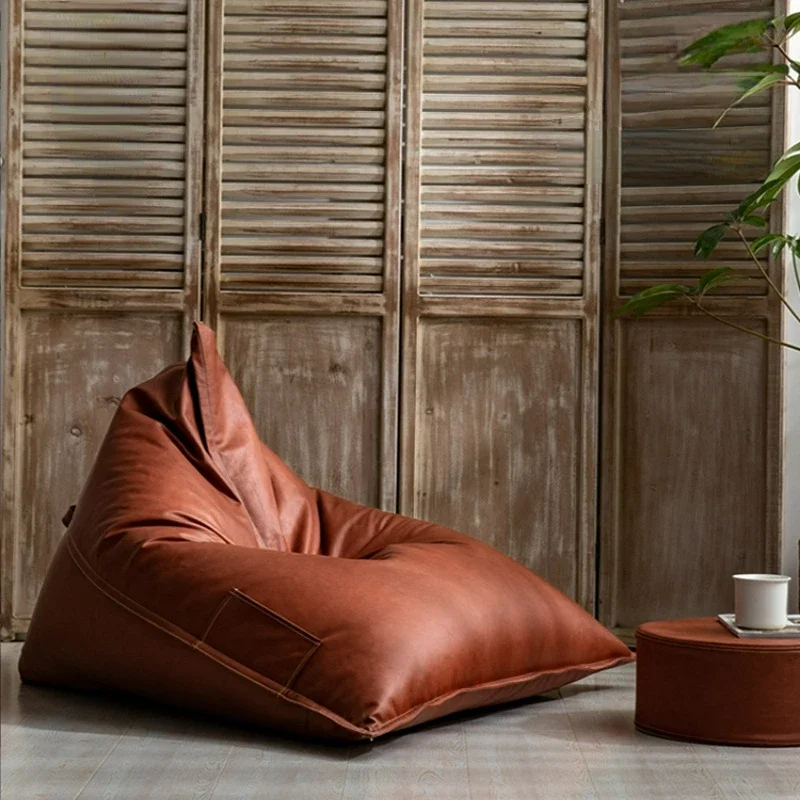 Poltrona divano pigro tatami verde piccolo divano singolo carino pisolino casual camera da letto balcone reclinabile sacco di sabbia creativo rosso