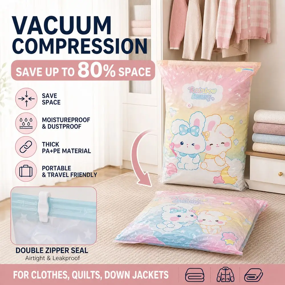New Large Capacity Vacuum Compression Bag Multi-function Portable Vacuum Packing Bags Moistureproof Travel Storage Bag Home