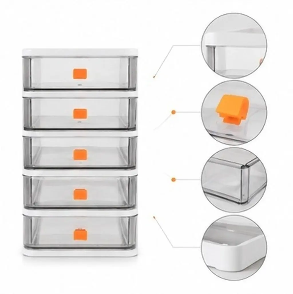 1Pcs Multi-Deck Drawer Desktop Storage Box PP Transparent Small Desk Organizer for Office Study Room Stationery