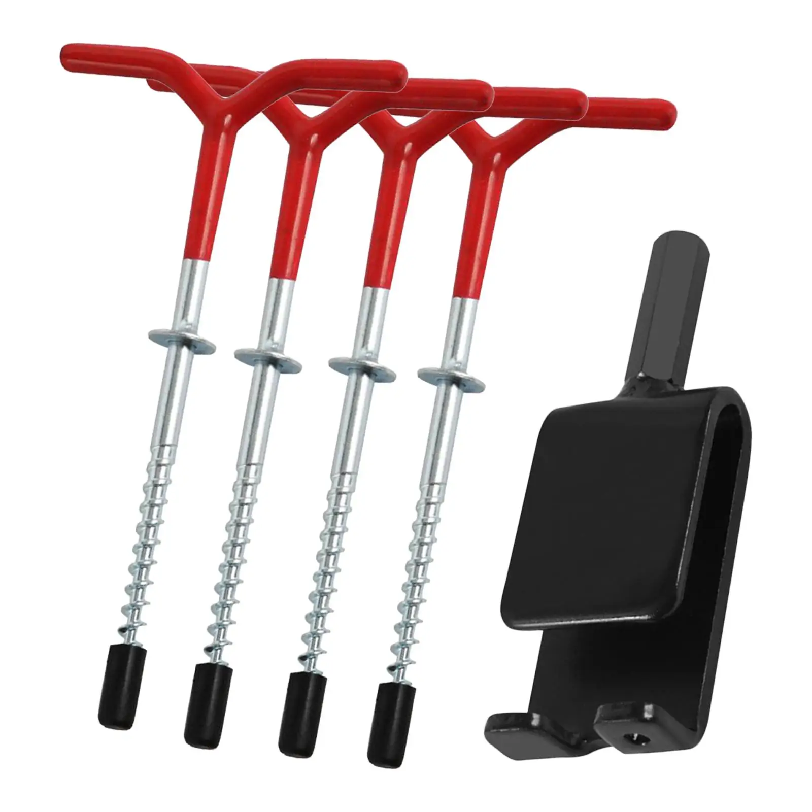 4 Pieces Ice Fishing Anchors, Tent Stakes with Power Drill Adapter, Ice Shelter Accessories Tent Pegs Sturdy Shelter Anchor