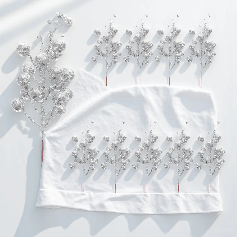 

10 Pcs Christmas Cristmas Decoration Goods Artificial Tree Table Festive Indoor Branch Wreath