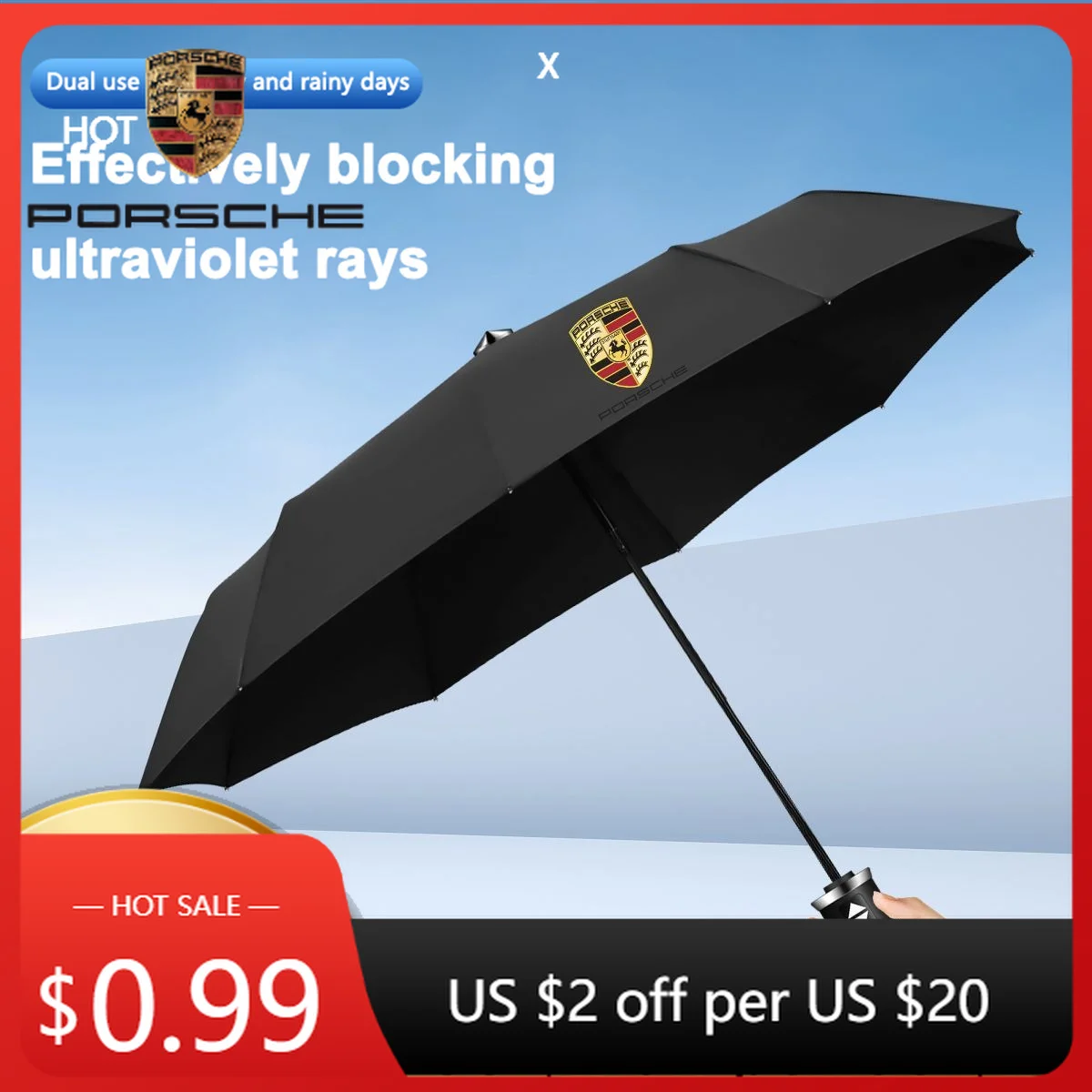 

Car Sticker For Porsche Cayman Cayenne 911 Macan Car Folding Umbrella Portable Automatic Sunshade For Porsche Boxster Cayman Ca