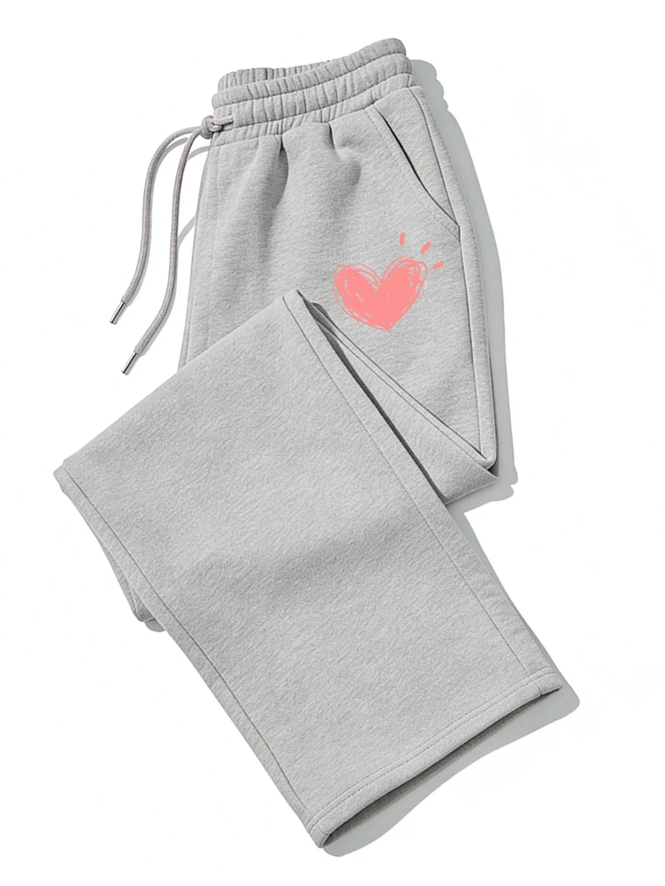 Ladies' cute heart-shaped printed sports pants - winter/spring model - high-end long pants - casual sports and fitness pants