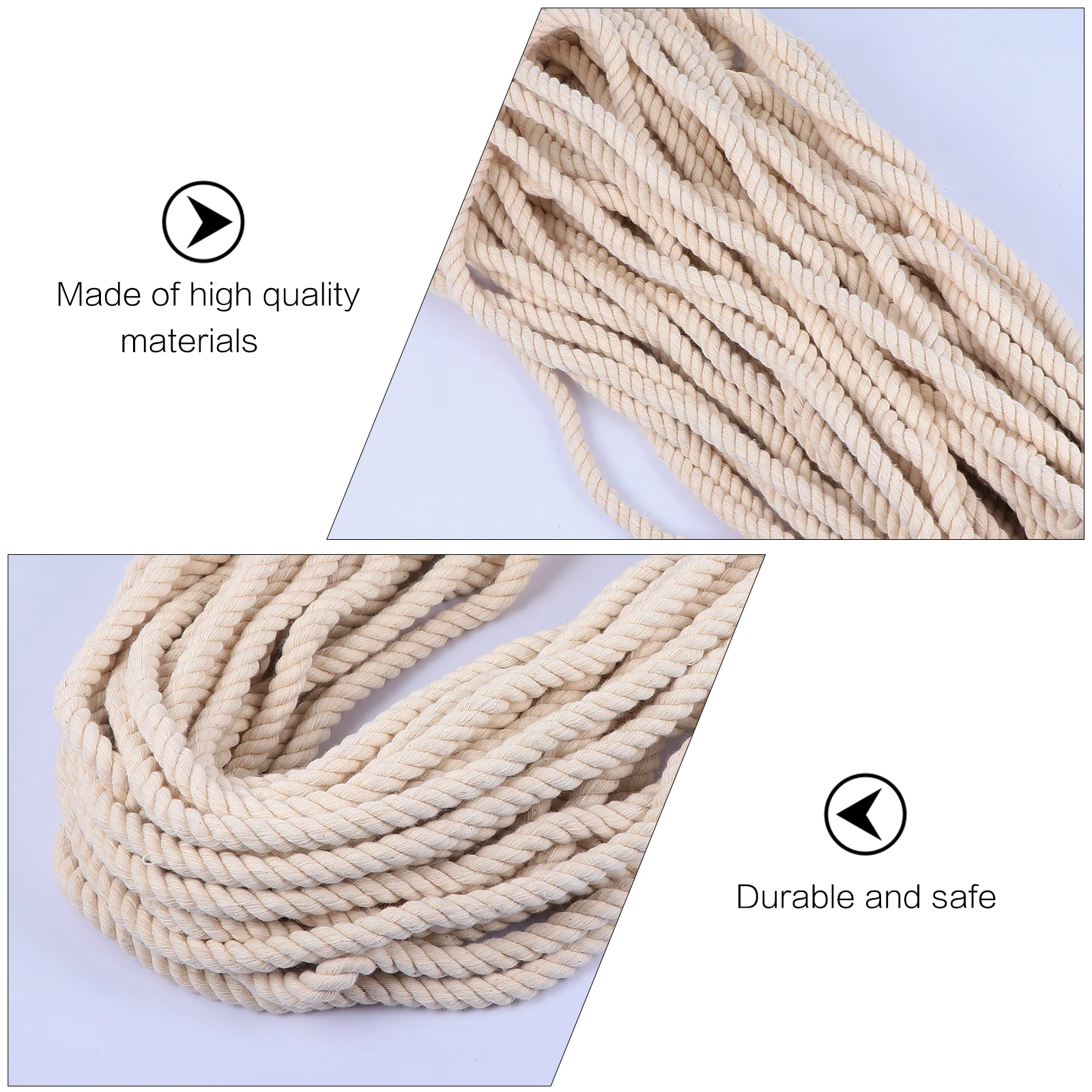 Triple Strand Cotton Rope Thickened Durable Macrame Cord DIY Craft Rope Floral Weddings Gift Wrapping Ribbon Bow Making