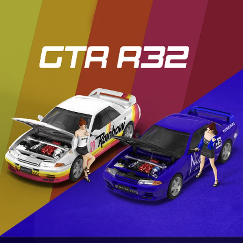

Масштаб 1:64 гоночный автомобиль Nissan GTR R32-Rainbow21 TM 644136 Имитация сплава, модель игрушечного автомобиля, статическое украшение, подарок, сувенир