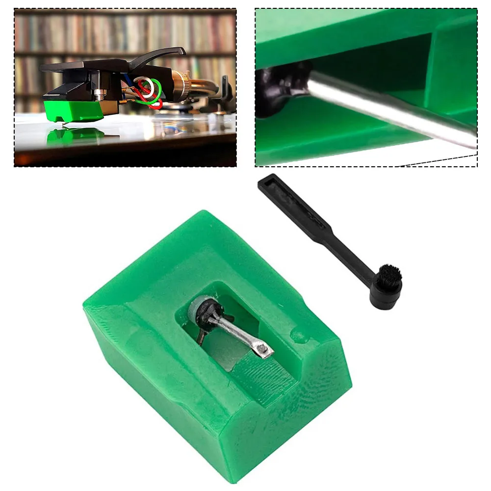 1pc Green + Black Replacement Needle For T-LP120-USB Turntable Compatible With ATN95E AT3400AT3450 2.72 X 2.01 X 0.63 Inches