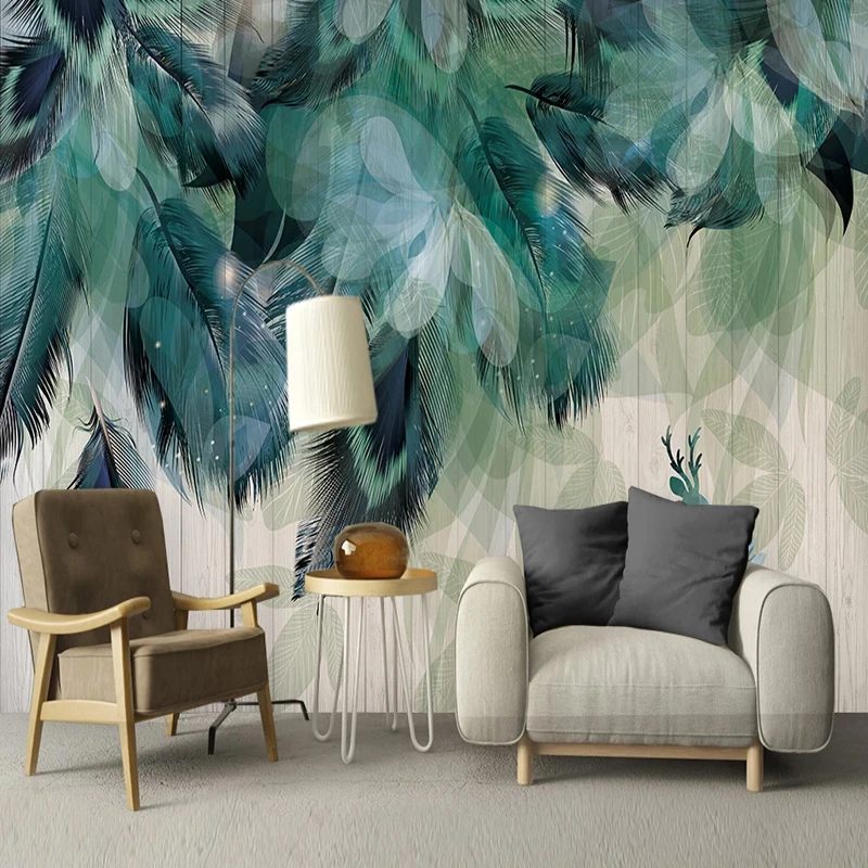 Custom Mural Wallpaper Modern Simple Feather Abstract Art Wall Painting Living Room Bedroom Home Decor Wall Papers For Walls 3 D