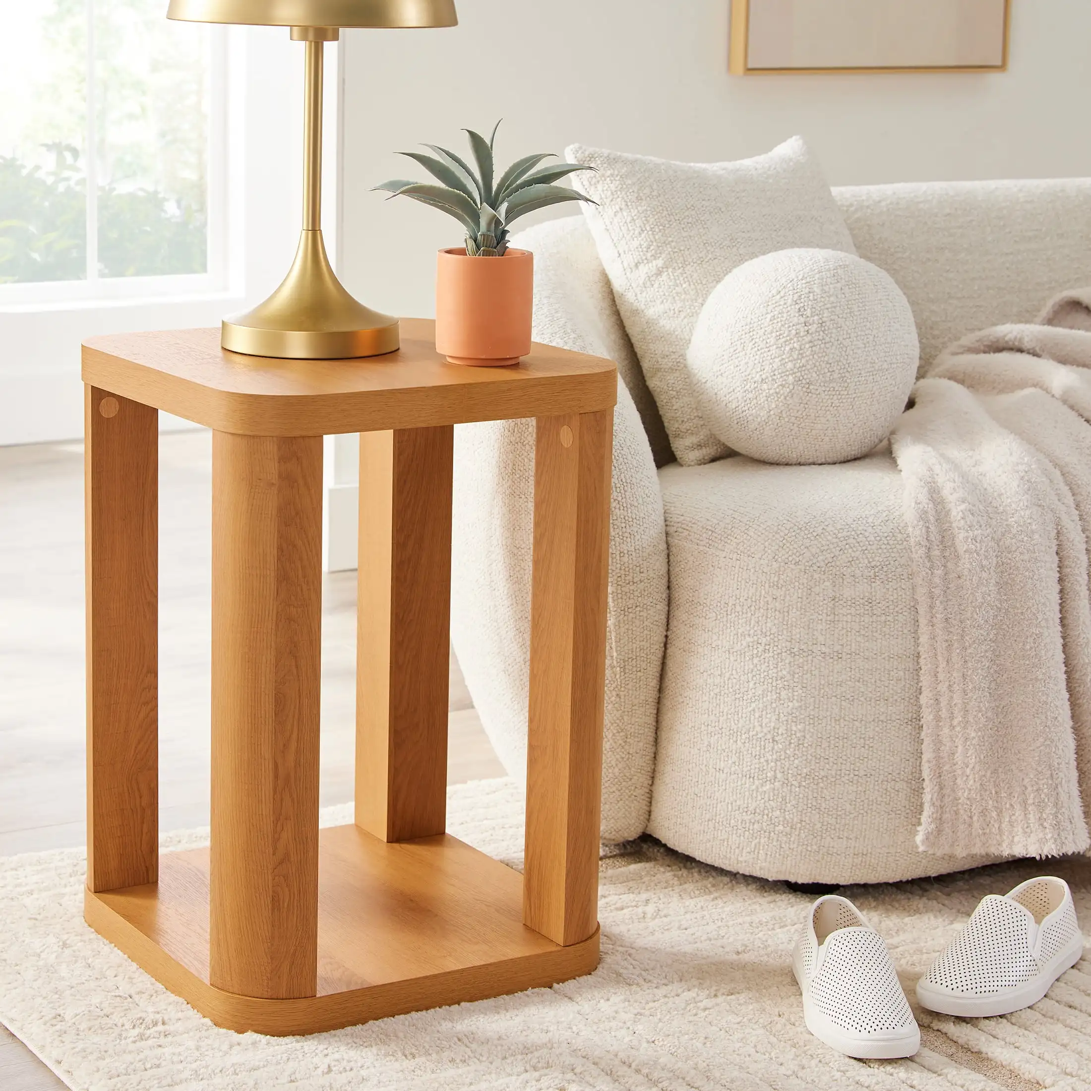 

Juliet End Table, Light Honey Finish