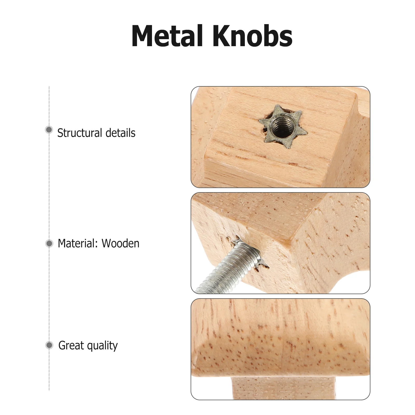 

10pcs Wooden Cabinet Knobs Square Drawer Pull H les Bar for Dresser Door Smooth Durable Long Use Household Hardware