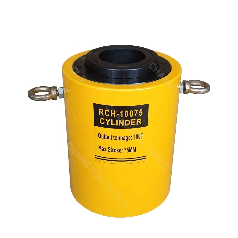 

RCH-10075 Гидравлический цилиндр из нержавеющей стали одностороннего действия с полым плунжером, 100 тонн