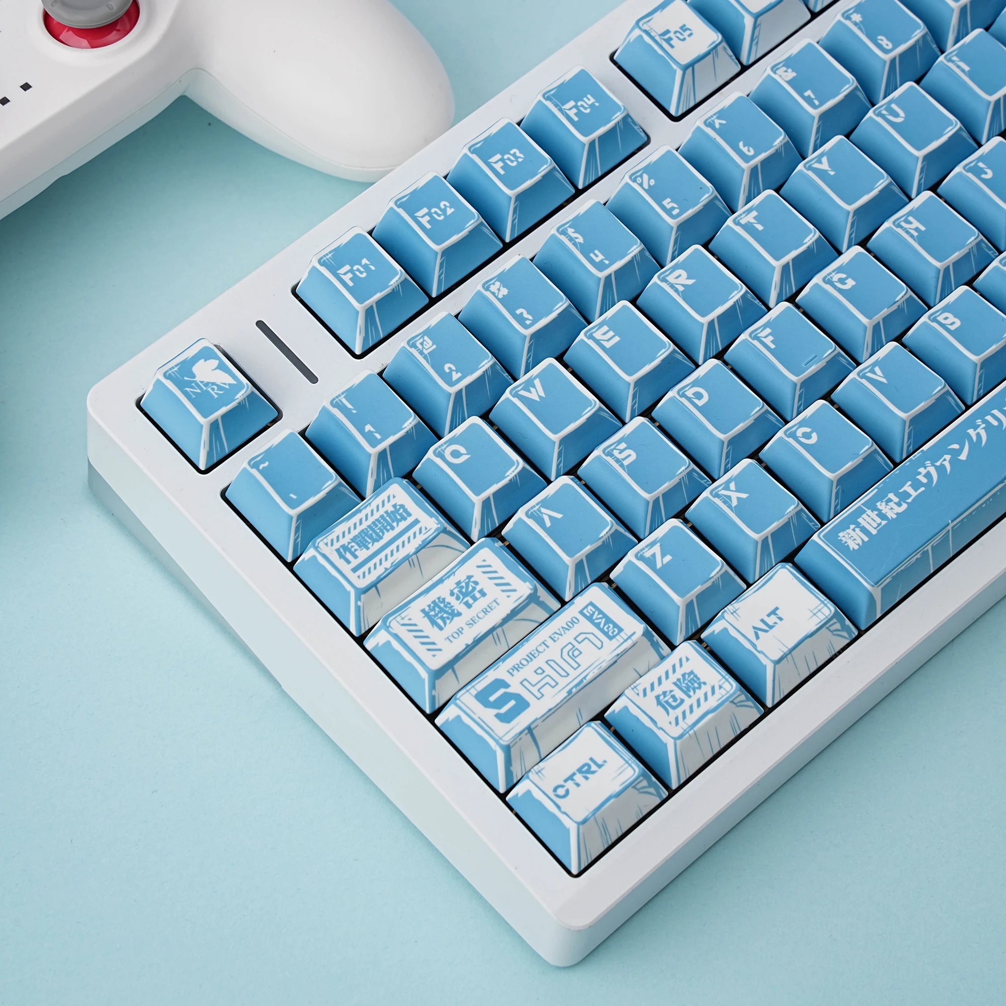 

EVA Keycaps German/French/English/Japanese/Spanish Dye Sub PBT Cherry Profile Comic EVA 00For mechanical keyboards Wooting