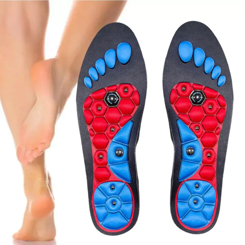 1 Pair Acupressure Foot Insoles Orthopedic Gel Magnetic Shoe Inserts Magnet Technology Support Insole For Men Women M2s6