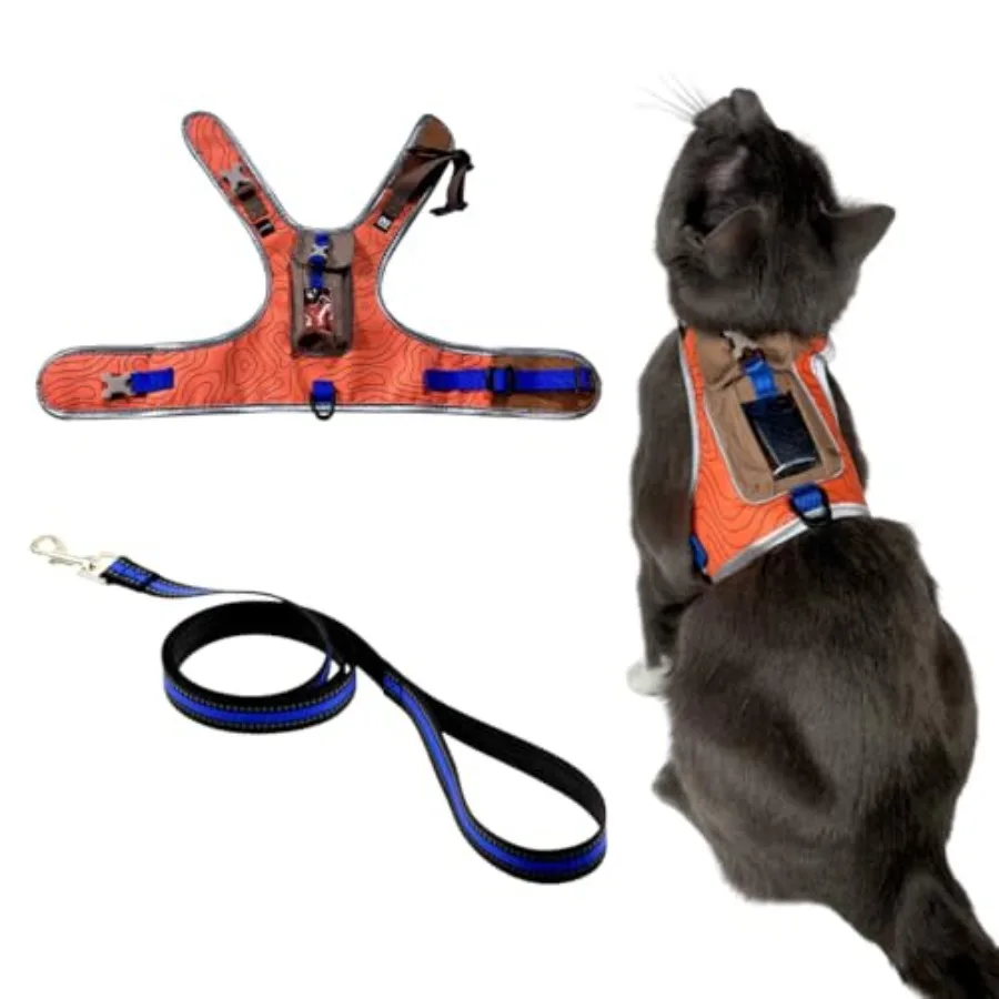 

The Pathfinder Cat Harness with GPS Tracker Pocket - Powered by Tractive Cat Harness Escape Proof - Walking Escape Proof Harnes