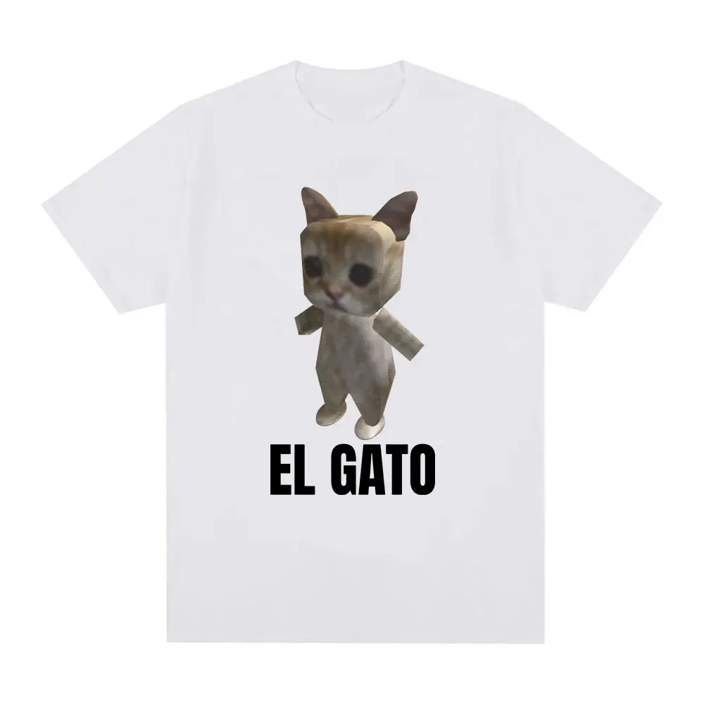 El Gato sad crying cat Munchkin Kitty Meme Tshirt womens fashion short sleeved T-shirt oversized Tshirt street wear