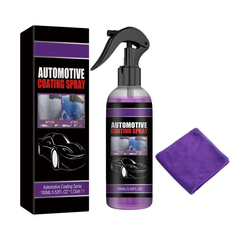 Spray de revestimento hidrofóbico para carro, revestimento cerâmico do protetor, revestimento rápido, polonês impermeável, 100ml, 3 em 1