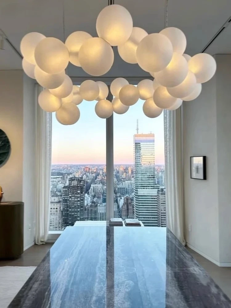 

Nordic living room pendant light designer style model room restaurant clothing store bubble ball cream style bedroom light