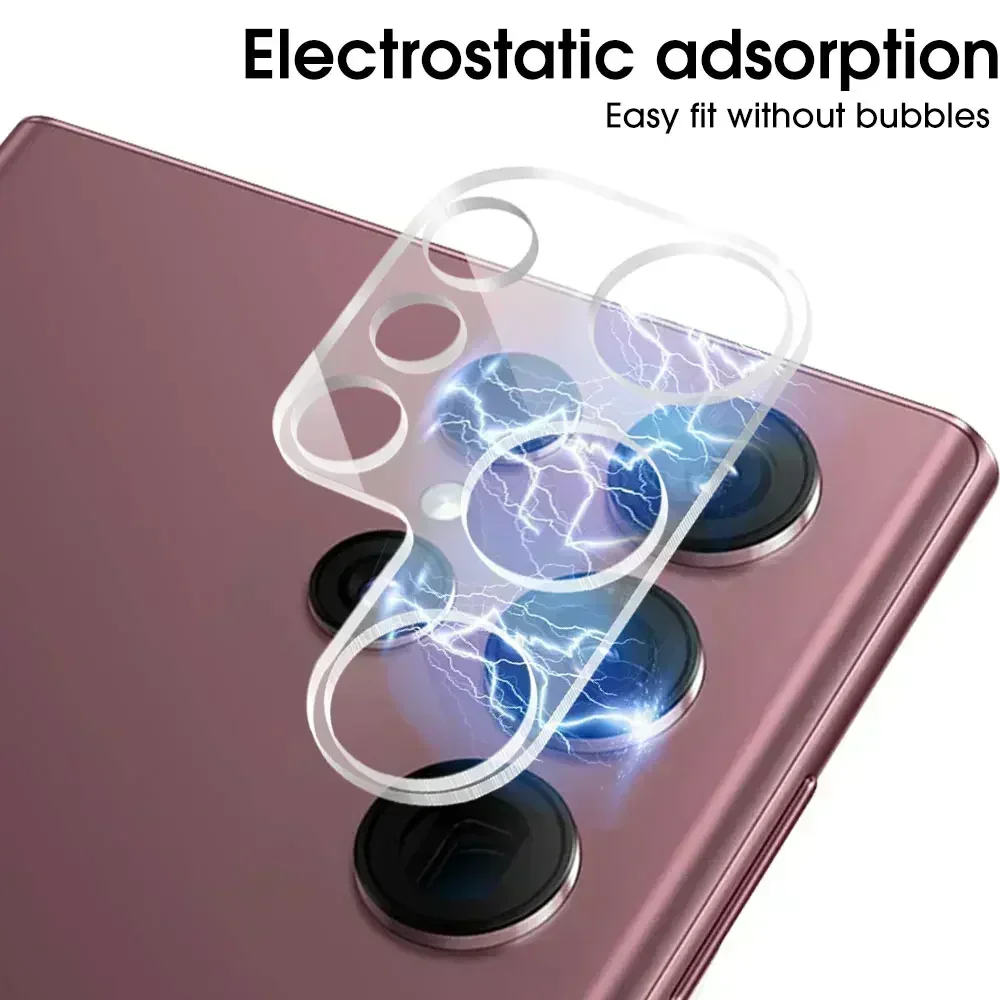 Pelindung lensa kamera 9H untuk Samsung Galaxy S24 S23 S22 S21 Ultra S23FE penutup lensa kaca Tempered untuk Samsung S23 S24Ultra