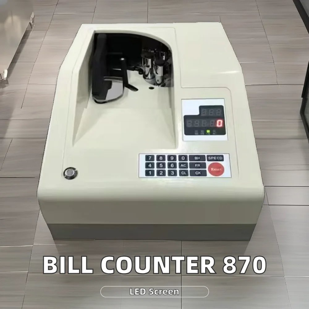 870 Model Desktop Vacuum Money Counter Efficient Bill Counting Device High-speed Money Counting Machine