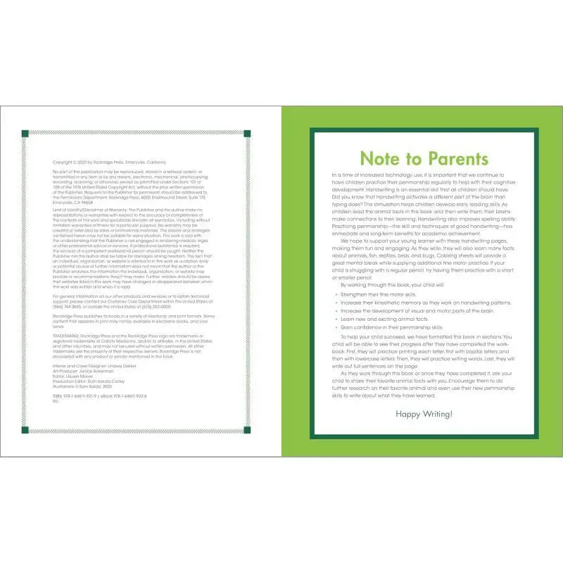 The Print Penmanship Workbook For Kids Improve Your Handwriting With Fun Animal Facts Radke Crystal Callisto 9781646119219 Book