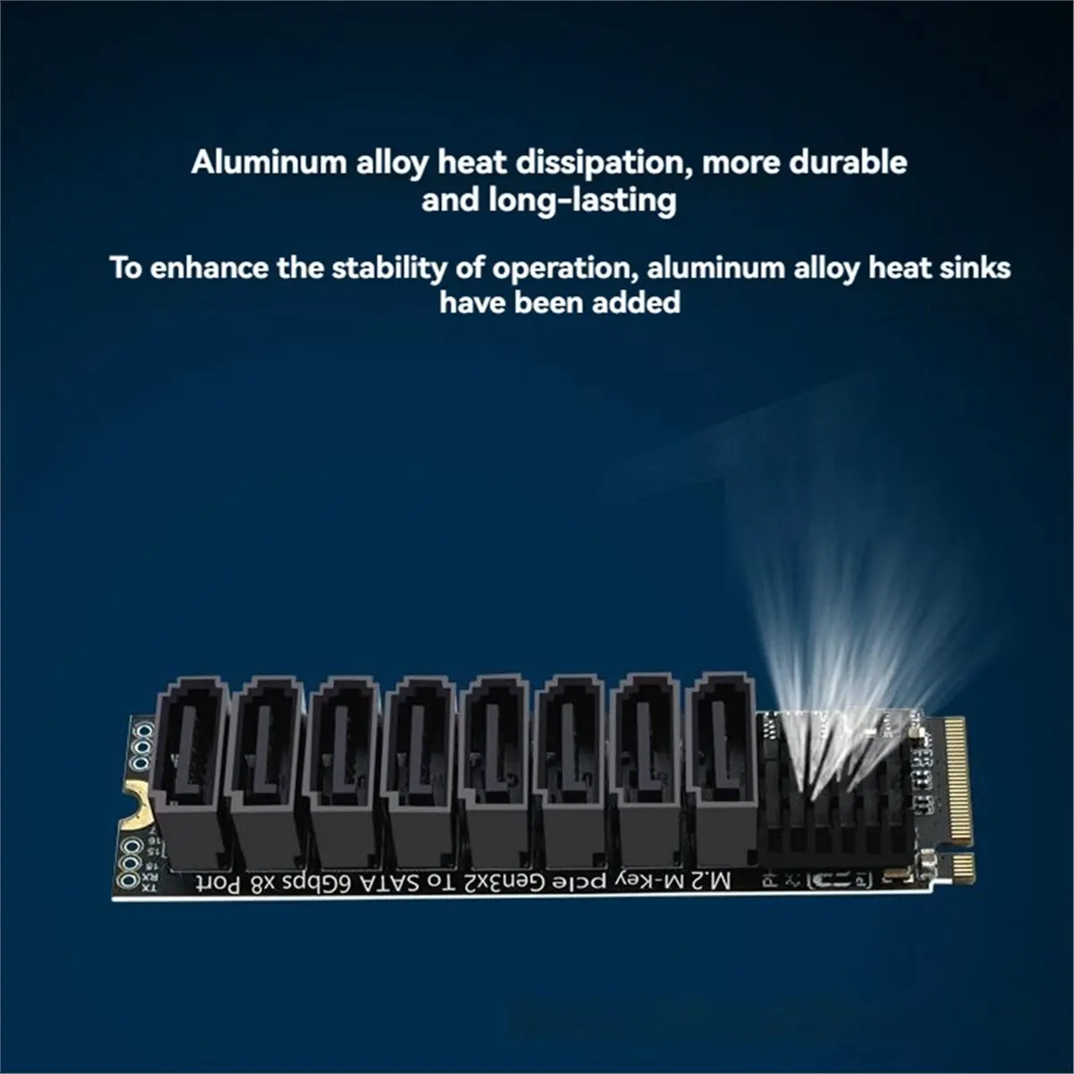 A49T M.2 NVME M-Key PCI-E to SATA3.0 6Gbps 8-Port Expansion Card NAS Hard Drive Extended PCI-E Adapter Riser Card ASM1166 PM