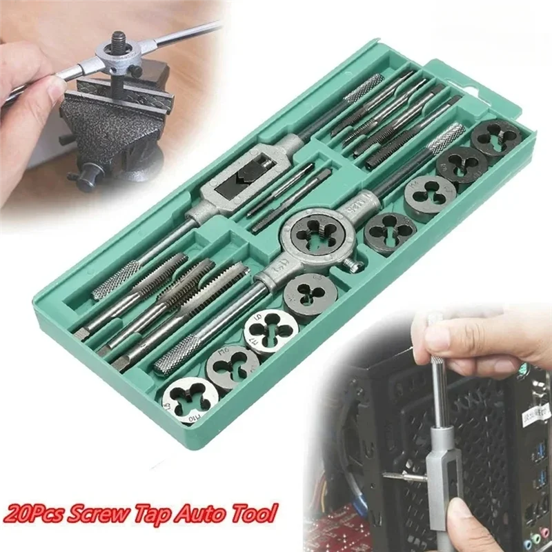 

ABKS-Metric Hand Tap And Die Set Screw Thread Plugs Straight Taper Reamer Tools