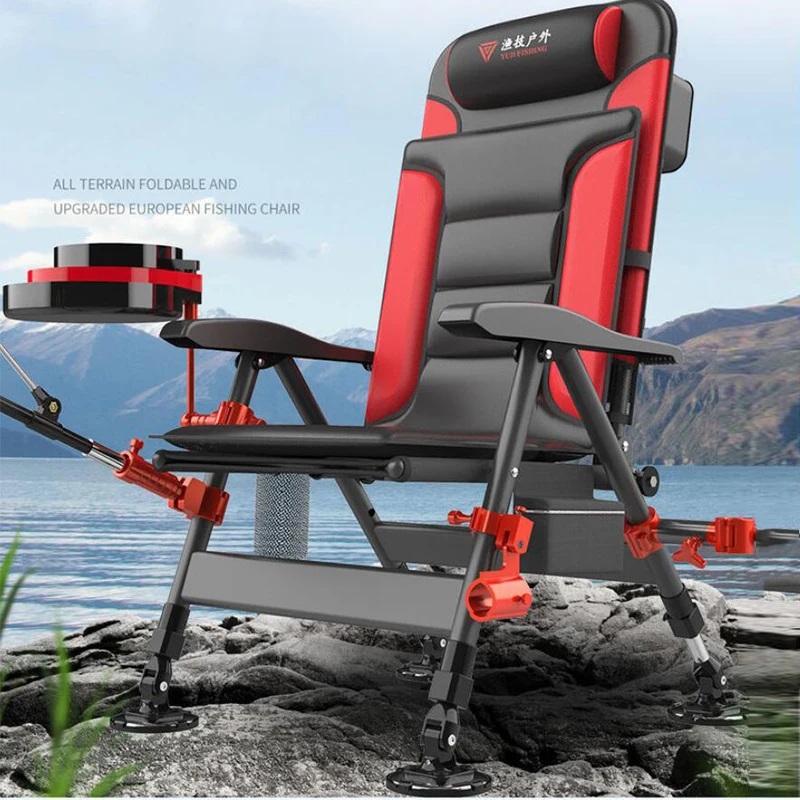 New European Fishing Chair 낚시의자 Folding Portable Wild Fishing Chair Multifunctional Fishing Stools Seat стул для рыбалки