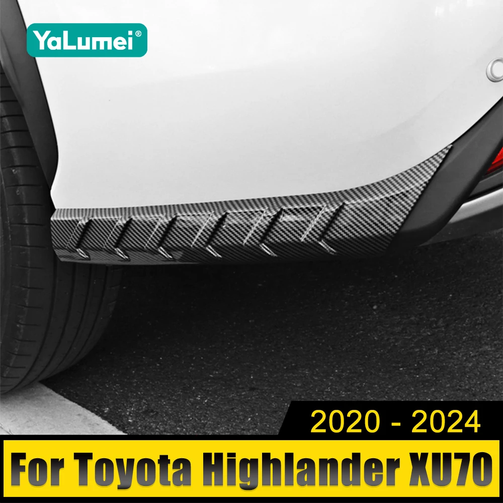 

For Toyota Highlander XU70 Kluger 2020 2021 2022 2023 2024 Hybrid ABS Car Rear Bumper Side Cover Molding Trim Stickers