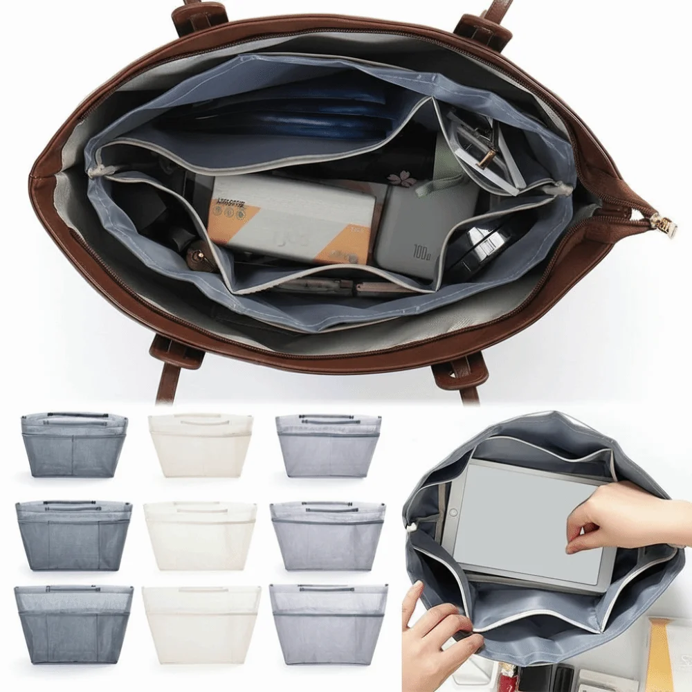New Nylon Mesh Inner Bag Lager Capacity Anti-Collapse Tote Liner Bag Expand Space Multi-Pocket Insert Pocket For Longxiang Bag