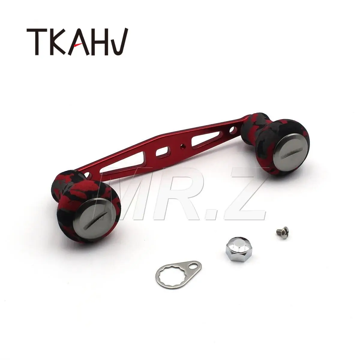 

TKAHV 4" Red CAMO Baitcasting Fishing Reel Handle for Abu Daiwa Shimano Baitcast Cast Low Profile Drum Reel Long Casting