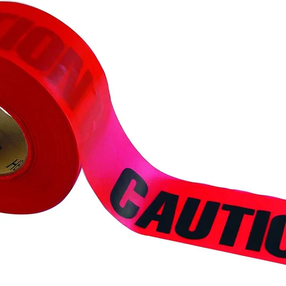 

1000 ft x 3 in. Red Warning Tape - 2 Mil Thick Plastic Barrier for Safety and Restricted Zones