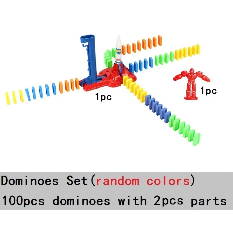 100 個ドミノブロック列車プラスチックおもちゃ子供の早期教育ドミノ飛行機ゲーム子供のための少年少女クリスマスギフト