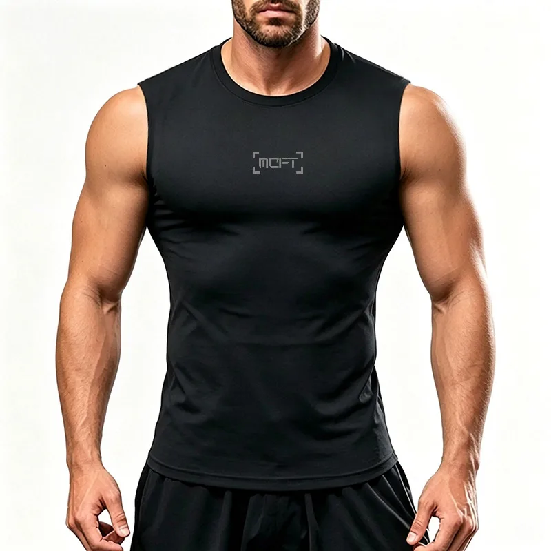 Men's Quick-drying Sleeveless Running T-shirts Tight Gym Fitness Clothing Breathable Fitness Sportswear Muscle Top Summer Dress