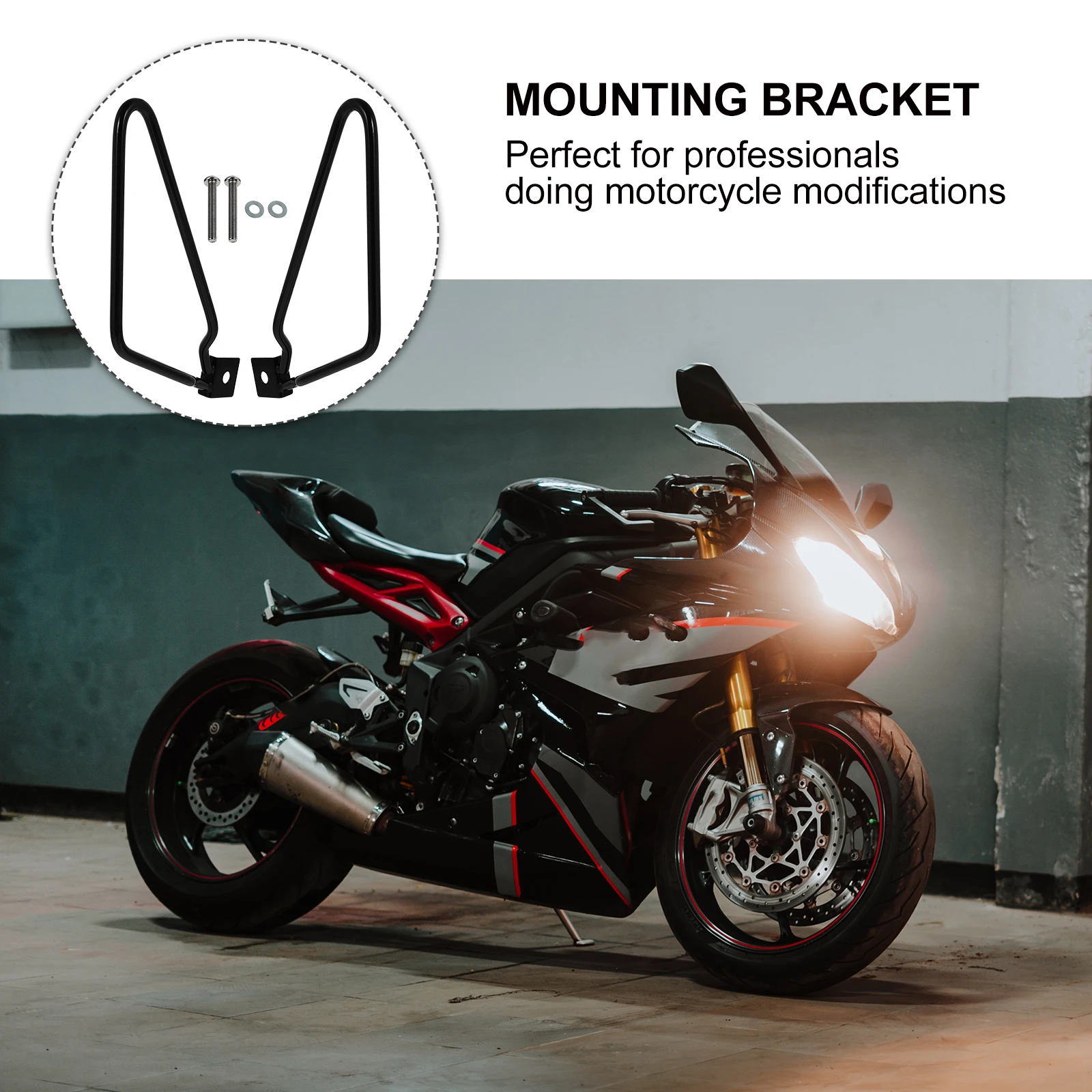 

Motorcycle Bag Bracket Saddlebag Support Side Racks Tool Mount Carrier Metal Luggage Installation Practical Bracket Sturdy