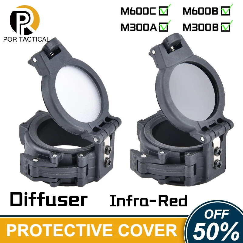 WADSN M600 M300 linterna táctica, cubierta protectora de relleno IR para M300B, M600B, M300C, M600C, Arma de caza, accesorios de luz de explorador