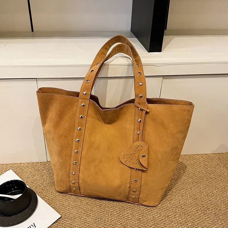 

Fashion Suede Sewing Thread Solid Color Shoulder Bags 2025 Hot Sale Retro Versatile Commute Simplicity Single Women's Handbag