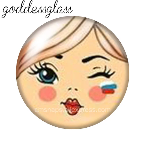 New Girls\' Face Русская голова Cute 10pcs 12mm/18mm/20mm/25mm Round photo glass cabochon demo flat back Making findings