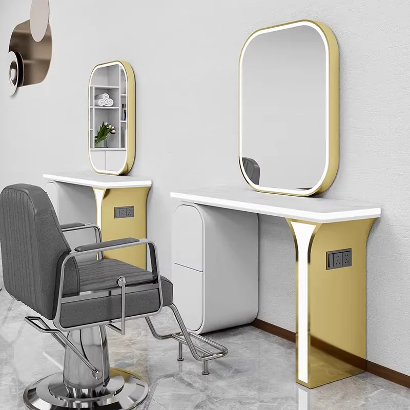 

New LED Lighting Salon Mirror Station | Elegant Hairdressing Mirrors | Premium Styling Stations