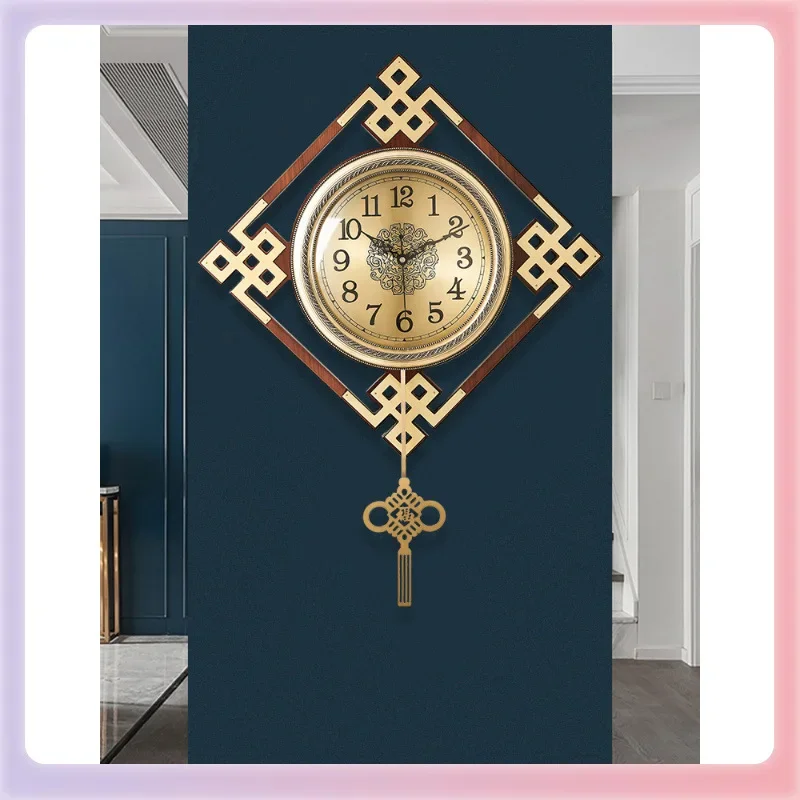 النحاس الجديد على مدار الساعة الصينية جدار غرفة المعيشة ضوء الفاخرة جو مطعم مدخل عقدة