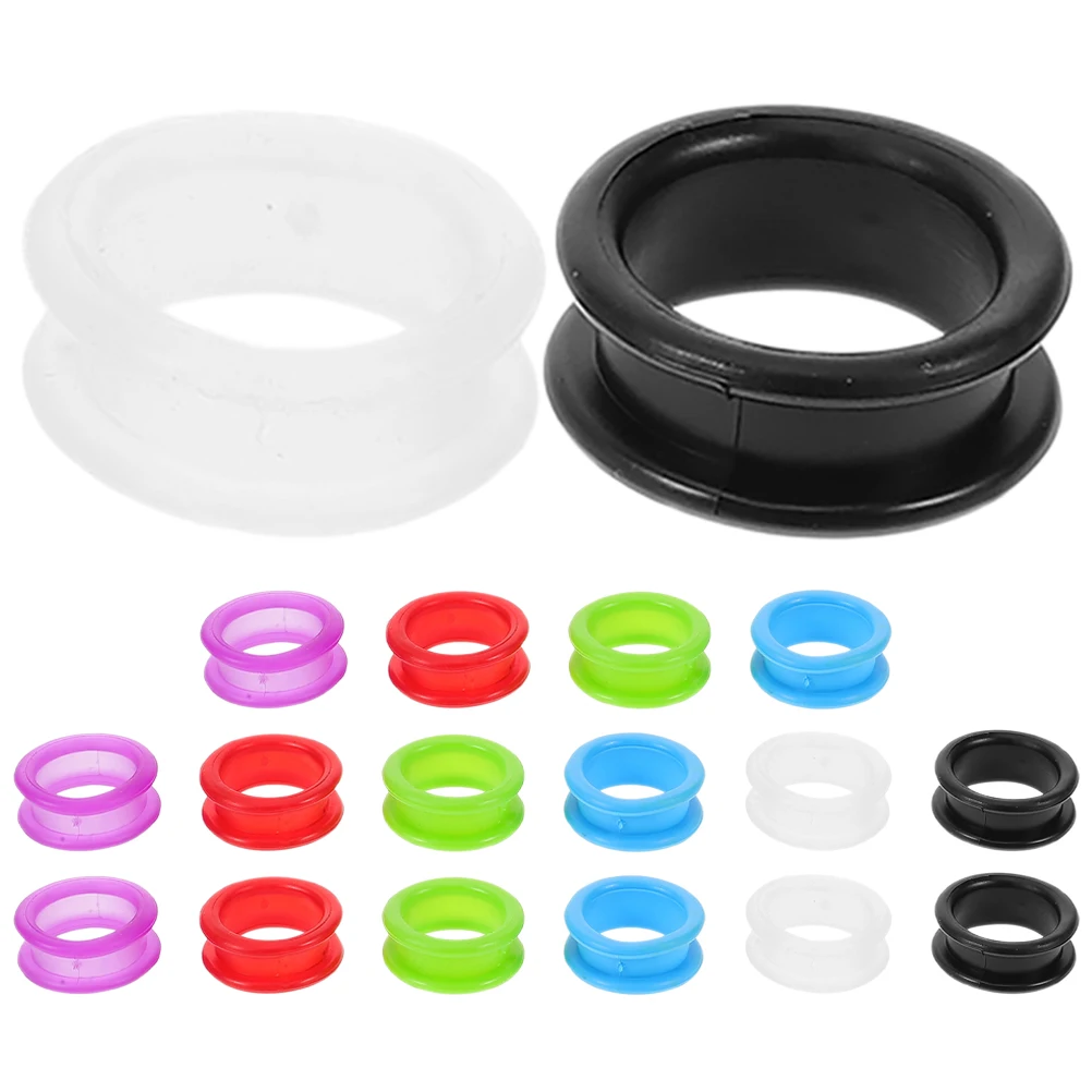 

18pcs Colored Silicone Finger Rings Soft Scissors Grips Haircutting Shear Inserts Barber Pet Grooming Accessories Dog Hair