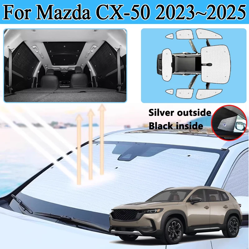 

For Mazda CX-50 CX50 GT VA Accessories 2023 2024 2025 Auto Full Coverage Sunshade Anti-UV Car Covers Window Visor Privacy Blocks
