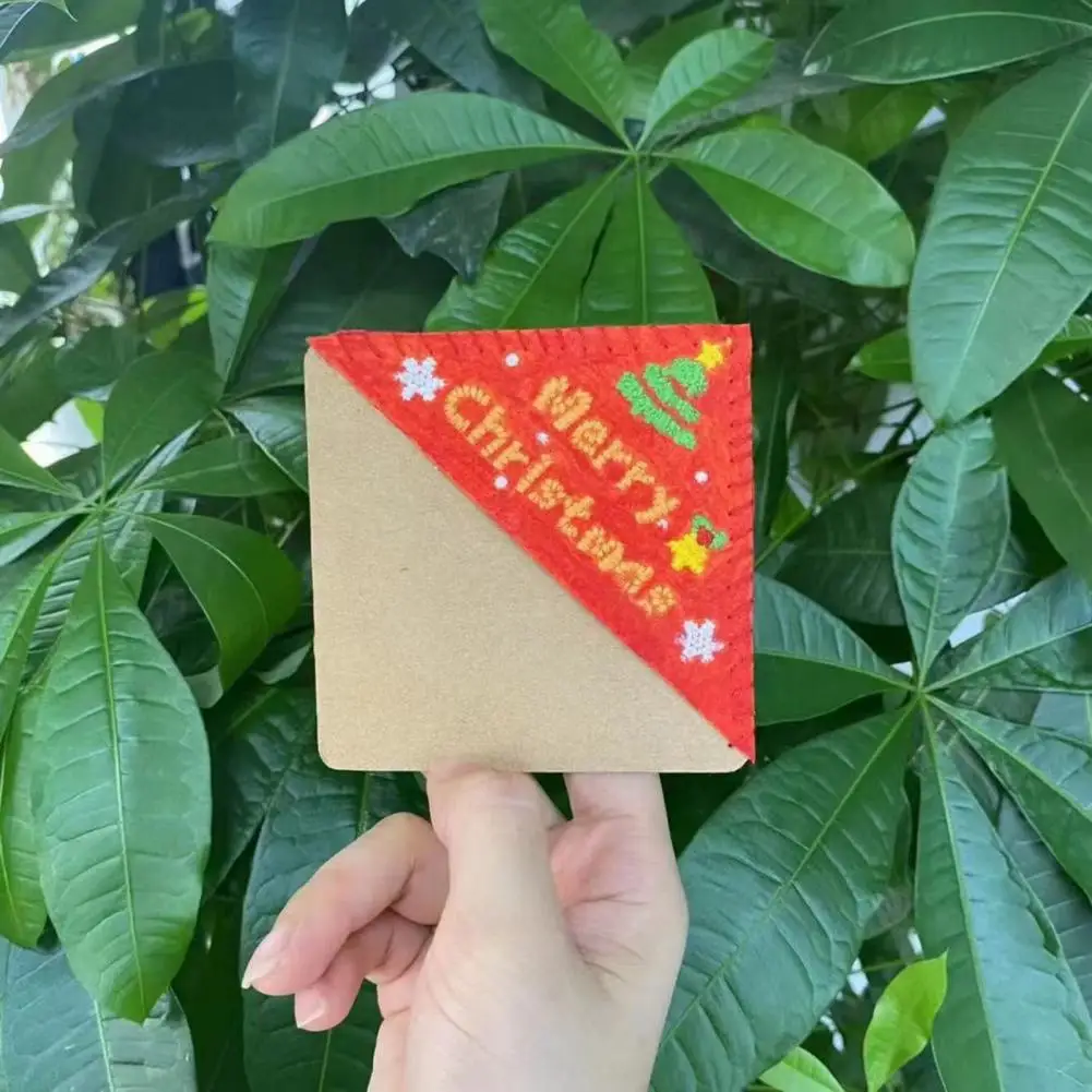 Trójkątna strona narożna zakładki bożonarodzeniowe zakładki ręcznie haft narożnik bożonarodzeniowy prezent dla nauczycieli uczniów