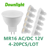 4-20PCS GU5.3 AC/DC 12V LED Spotlight Bulb MR16 Low Pressure 3W 5W 6W 7W Light 120 Degrees 38 Degrees Study Kitchen For Home